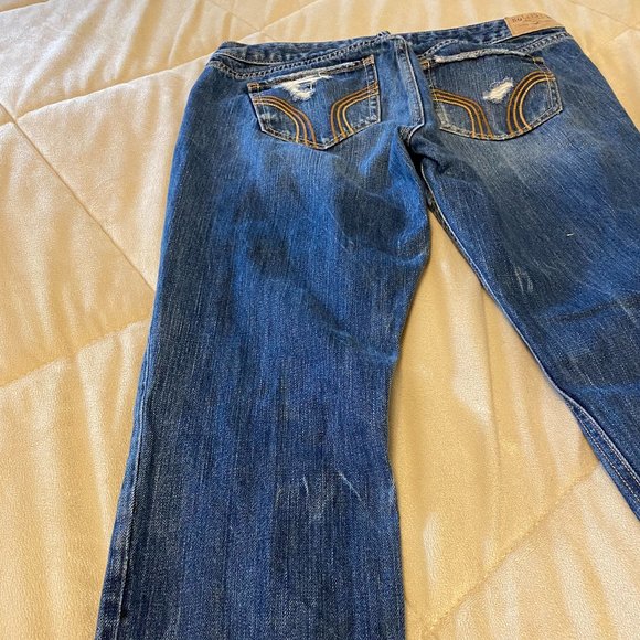 Holister Distressed Straight-leg Blue Jeans - Picture 8 of 10
